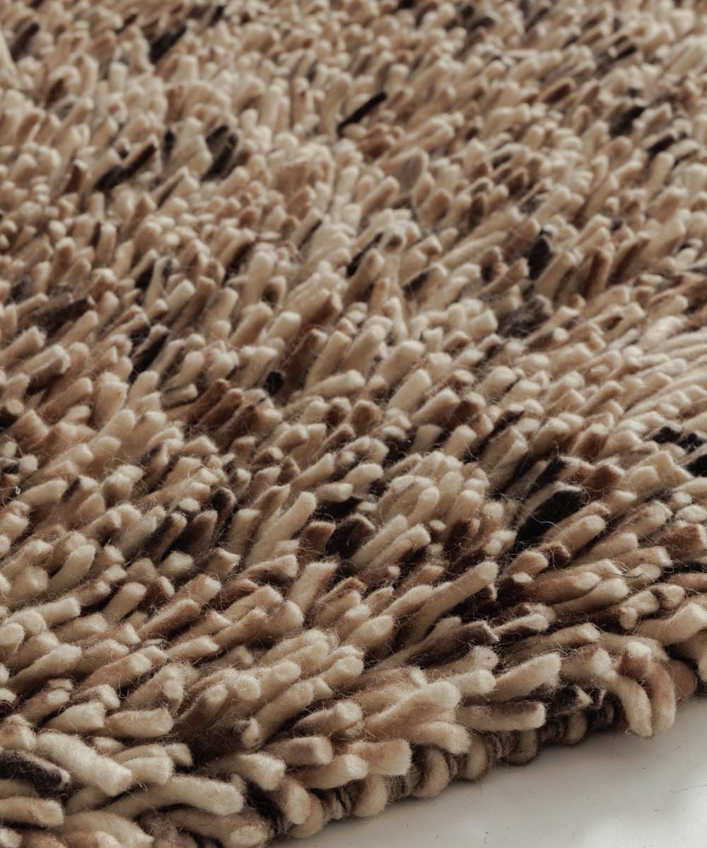 Hochflor Wollteppich - Aurelia creme/braun - close up Hochflor Wollteppich - Aurelia creme/braun - close up