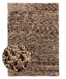 Hochflor Wollteppich - Aurelia creme/braun - overzicht, thumbnail