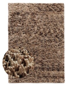 Hochflor Wollteppich - Aurelia creme/braun - overzicht