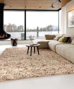 Hochflor Wollteppich - Aurelia elfenbein/beige - sfeer