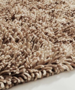 Hochflor Wollteppich - Aurelia elfenbein/beige - close up, thumbnail