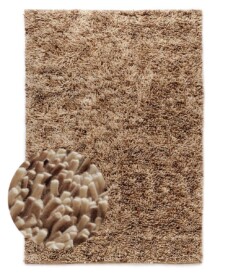 Hochflor Wollteppich - Aurelia elfenbein/beige - overzicht, thumbnail