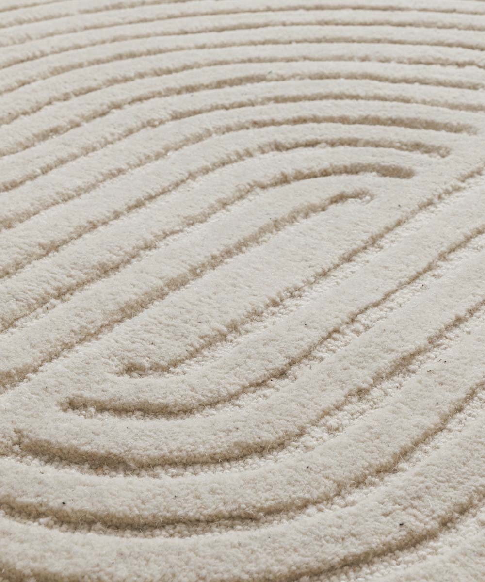 Japandi Teppich - Balans Elfenbein - close up Japandi Teppich - Balans Elfenbein - close up