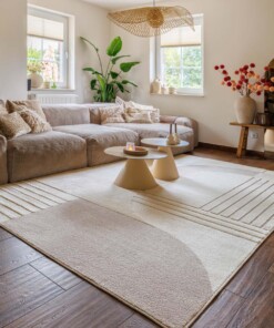 Skandinavischer Teppich - Ridge Nari Creme/Beige - sfeer