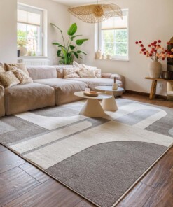 Skandinavischer Teppich - Ridge Nevi Creme/Grau - sfeer