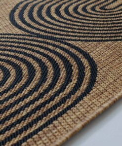 Outdoor Läufer Jute Optik - Serenity Beige/Schwarz - close up, thumbnail