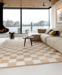 Teppich Jute - Patch natur/weiß - sfeer