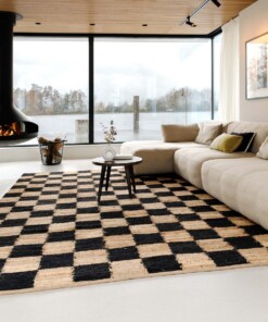 Teppich Jute - Patch natur/schwarz - sfeer