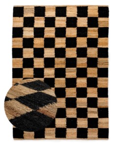 Teppich Jute - Patch natur/schwarz - overzicht