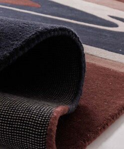 Moderner Teppich - Skulptur Canyon rot/blau - close up