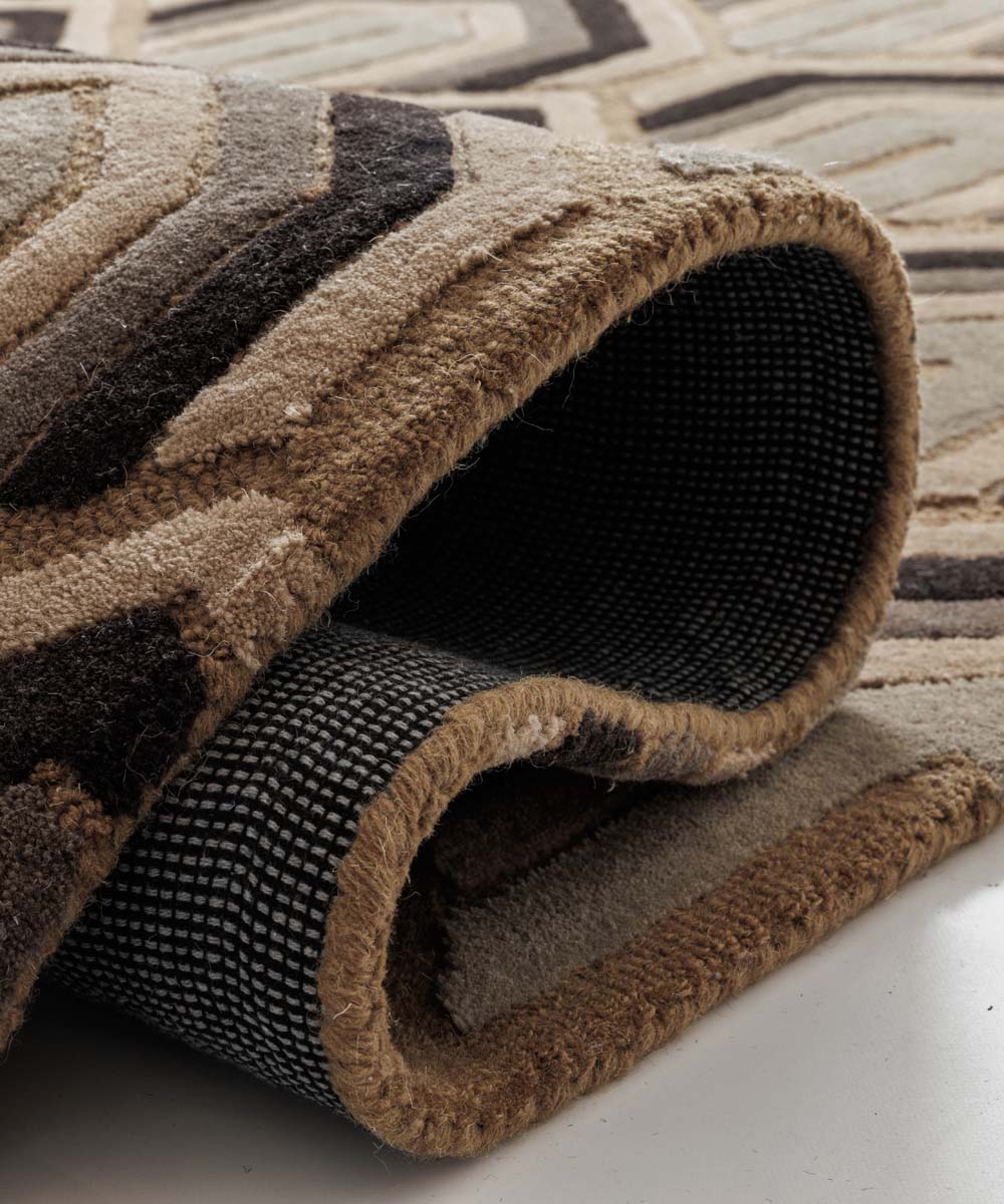 Moderner Teppich - Skulptur ocker - close up Moderner Teppich - Skulptur ocker - close up