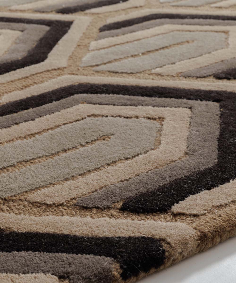 Moderner Teppich - Skulptur ocker - close up Moderner Teppich - Skulptur ocker - close up