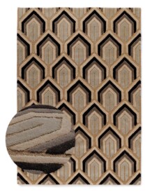 Moderner Teppich - Skulptur ocker - overzicht, thumbnail