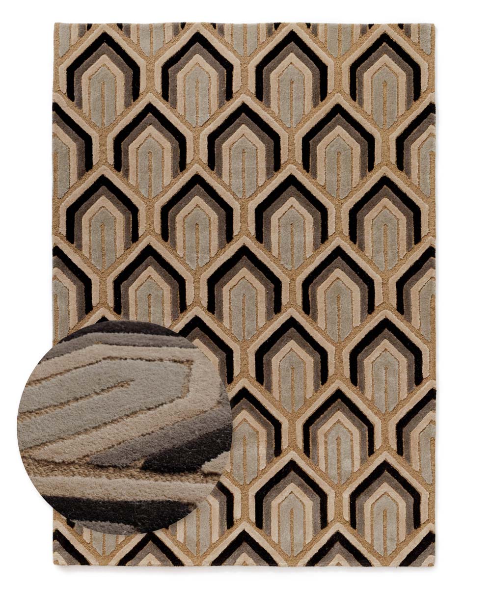 Moderner Teppich - Skulptur ocker - overzicht Moderner Teppich - Skulptur ocker - overzicht