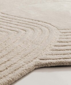 Organischer Design Teppich - Balans Flow Elfenbein - close up, thumbnail Organischer Design Teppich - Balans Flow Elfenbein - close up, thumbnail