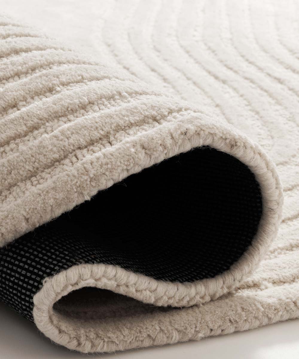 Organischer Design Teppich - Balans Flow Elfenbein - close up Organischer Design Teppich - Balans Flow Elfenbein - close up