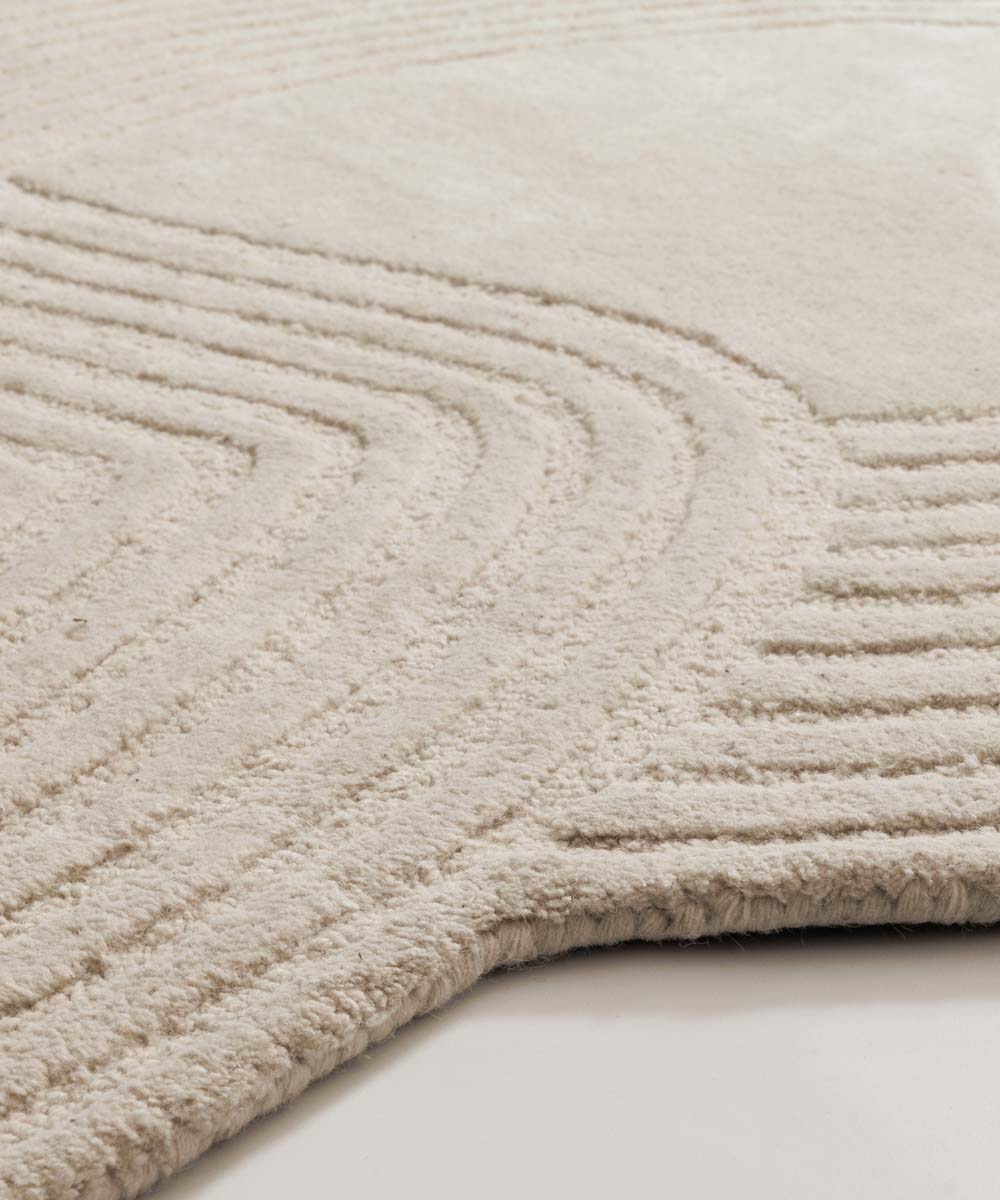 Organischer Design Teppich - Balans Flow Elfenbein - close up Organischer Design Teppich - Balans Flow Elfenbein - close up