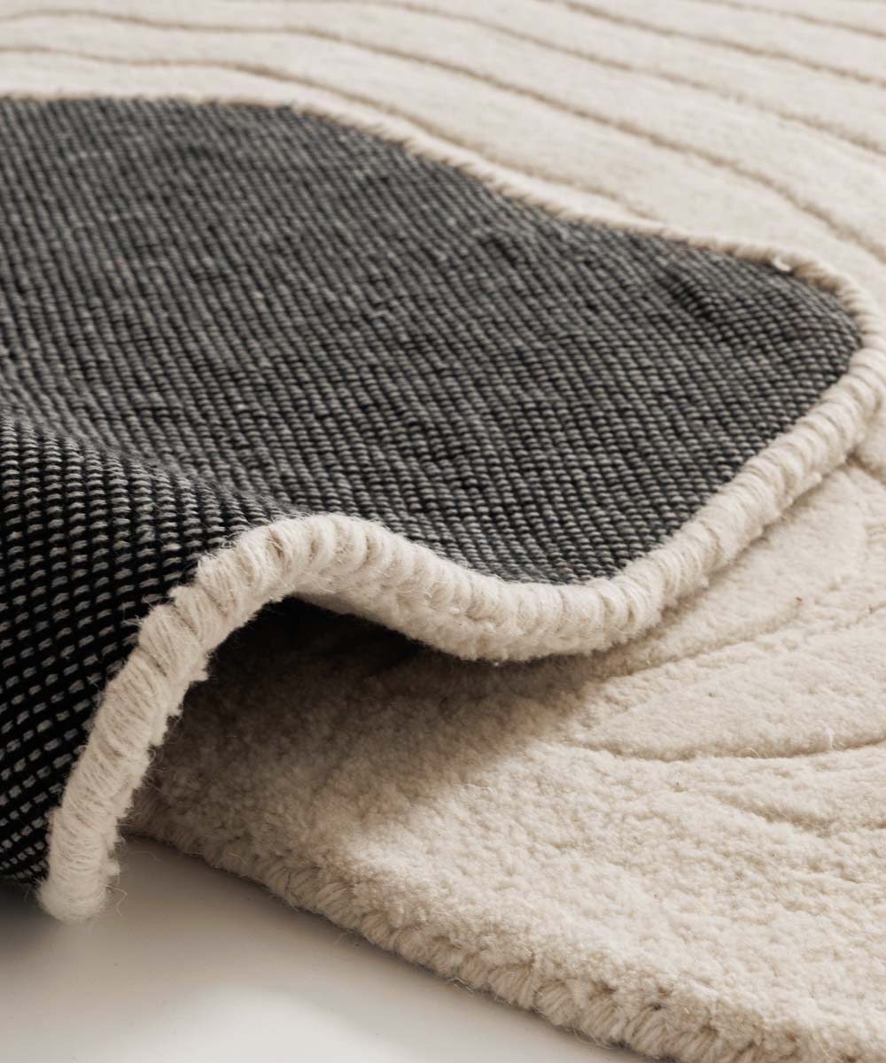 Organischer Design Teppich - Balans Oyster Elfenbein - close up Organischer Design Teppich - Balans Oyster Elfenbein - close up