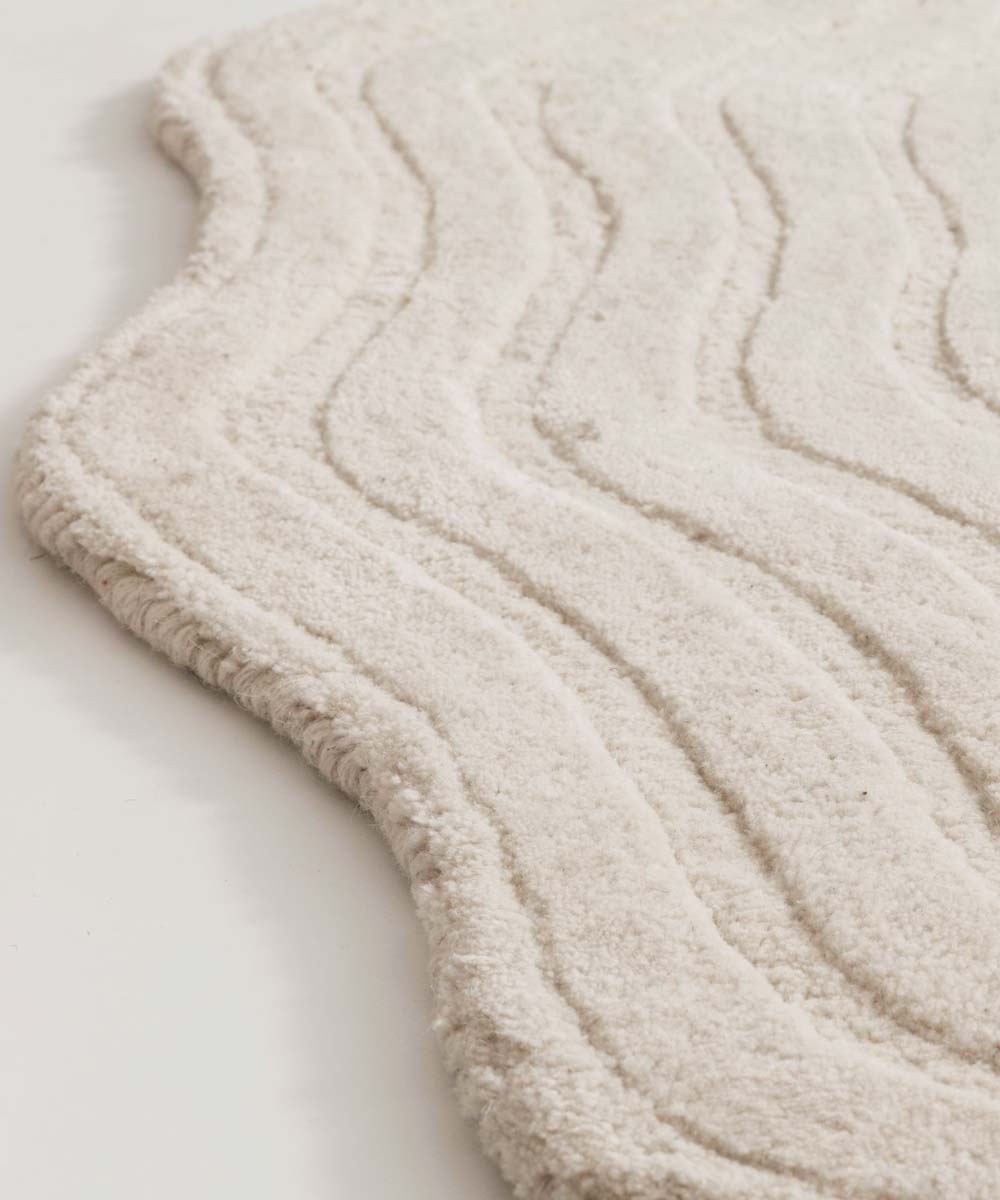 Organischer Design Teppich - Balans Oyster Elfenbein - close up Organischer Design Teppich - Balans Oyster Elfenbein - close up