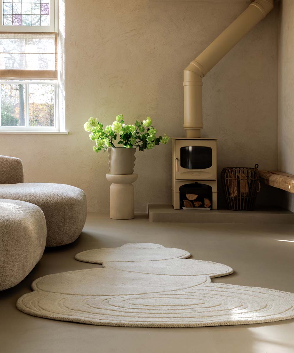 Organischer Design Teppich - Balans Stone Elfenbein - sfeer Organischer Design Teppich - Balans Stone Elfenbein - sfeer