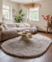Teppich Oval Hochflor - Cozy Shaggy Beige - sfeer, thumbnail