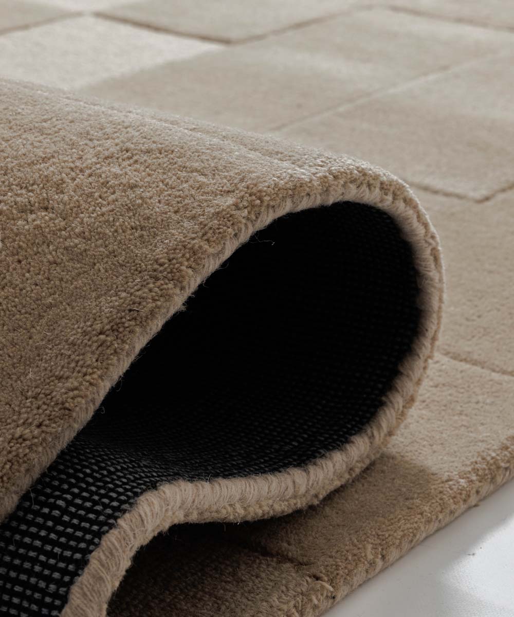 Retro Teppich - Summit Check beige - close up Retro Teppich - Summit Check beige - close up