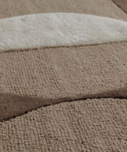 Retro Teppich - Summit Circles beige - close up, thumbnail