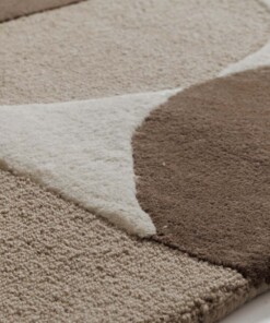 Retro Teppich - Summit Circles beige - close up
