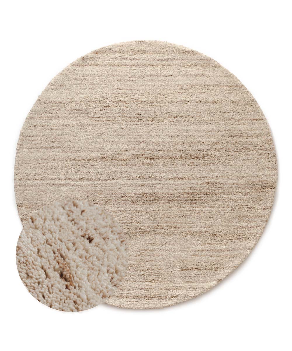 Runder Berberteppich - Nomad Beige - overzicht Runder Berberteppich - Nomad Beige - overzicht