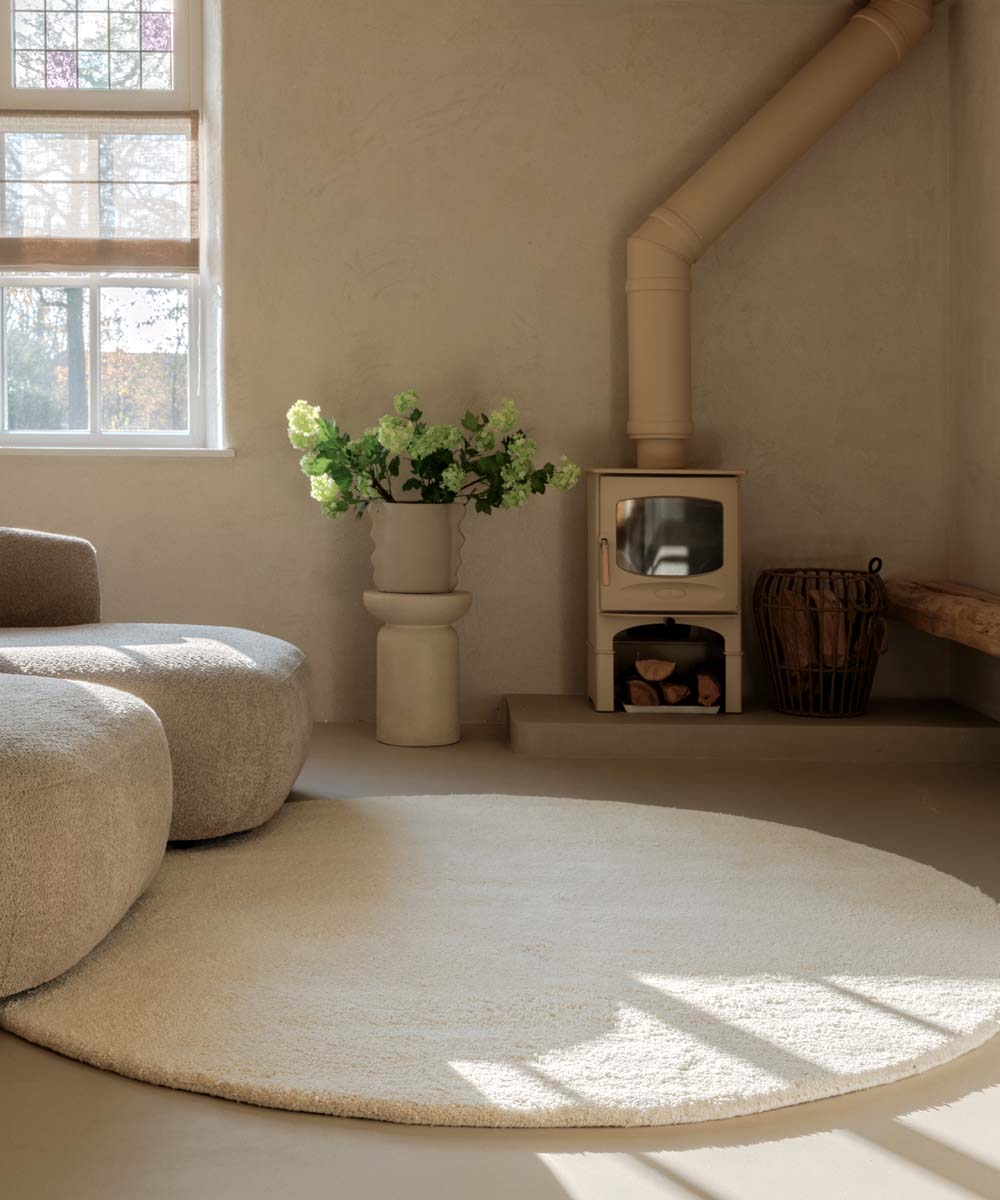 Runder Berberteppich - Nomad Elfenbein - sfeer Runder Berberteppich - Nomad Elfenbein - sfeer