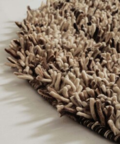 Runder Wollteppich - Aurelia creme/braun - close up