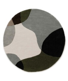 Runder Wollteppich - Dune Grün - overzicht, thumbnail