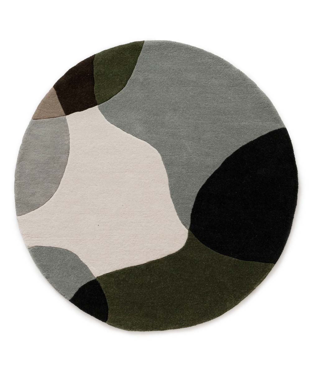 Runder Wollteppich - Dune Grün - overzicht Runder Wollteppich - Dune Grün - overzicht