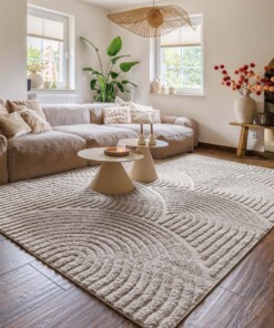 Teppich Skandinavisch - Arc Curve Beige - sfeer