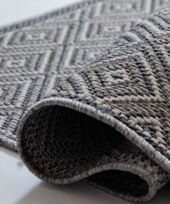 Outdoor Teppich Quadratisch Rautenmuster - Sunny Gem Grau - close up