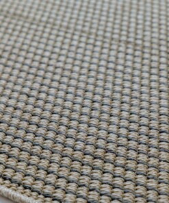 Outdoor Teppich Quadratisch Rautenmuster Jute Optik - Sunny Beige - close up