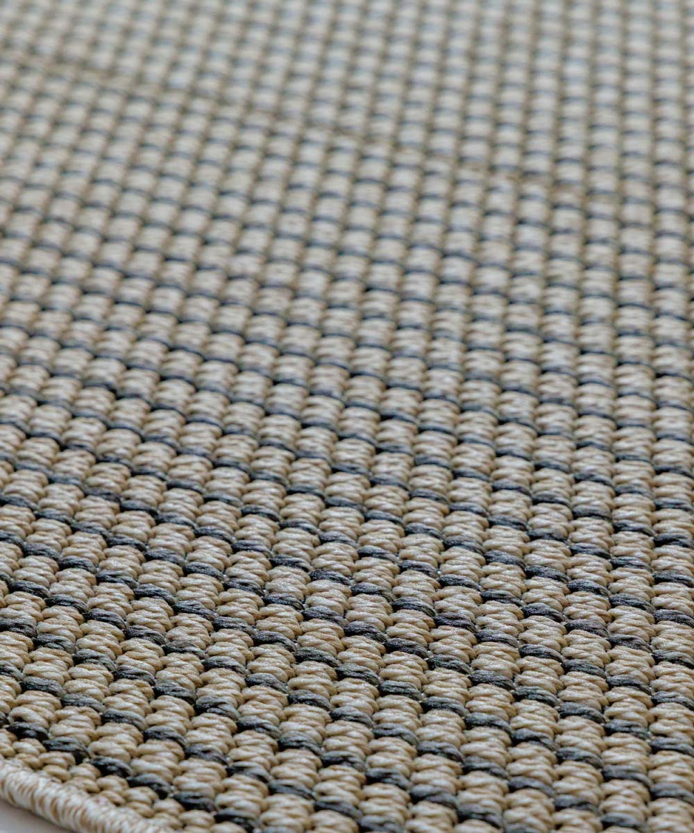 Outdoor Teppich Quadratisch Rautenmuster Jute Optik - Sunny Beige - close up Outdoor Teppich Quadratisch Rautenmuster Jute Optik - Sunny Beige - close up