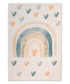 Waschbarer Kinderteppich - Fluffito Herzen Bunt - overzicht, thumbnail