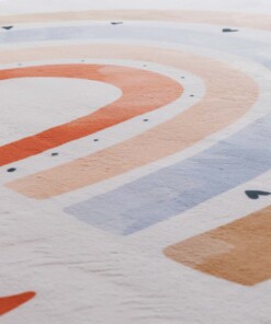 Waschbarer Kinderteppich - Fluffito Regenbogen Bunt - close up