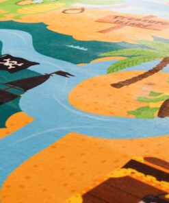 Waschbarer Kinderteppich - Snugway Piraten Bunt - close up