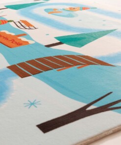 Waschbarer Kinderteppich - Snugway Winter Weiß/Blau - close up, thumbnail Waschbarer Kinderteppich - Snugway Winter Weiß/Blau - close up, thumbnail