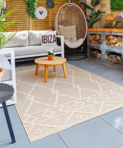 Boho Outdoor Teppich - Retreat Beige - sfeer Boho Outdoor Teppich - Retreat Beige - sfeer