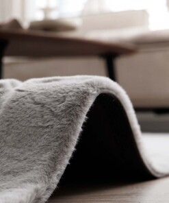 Flauschiger Teppich - Carvy Hellgrau - close up, thumbnail Flauschiger Teppich - Carvy Hellgrau - close up, thumbnail