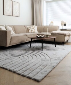 Flauschiger Teppich - Carvy Hellgrau - sfeer