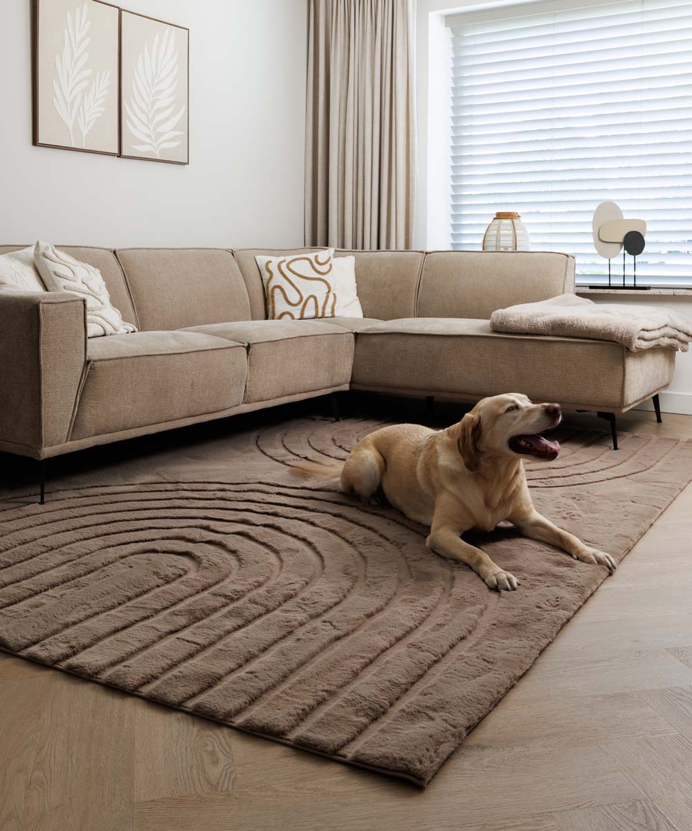 Flauschiger Teppich - Carvy Taupe Flauschiger Teppich - Carvy Taupe