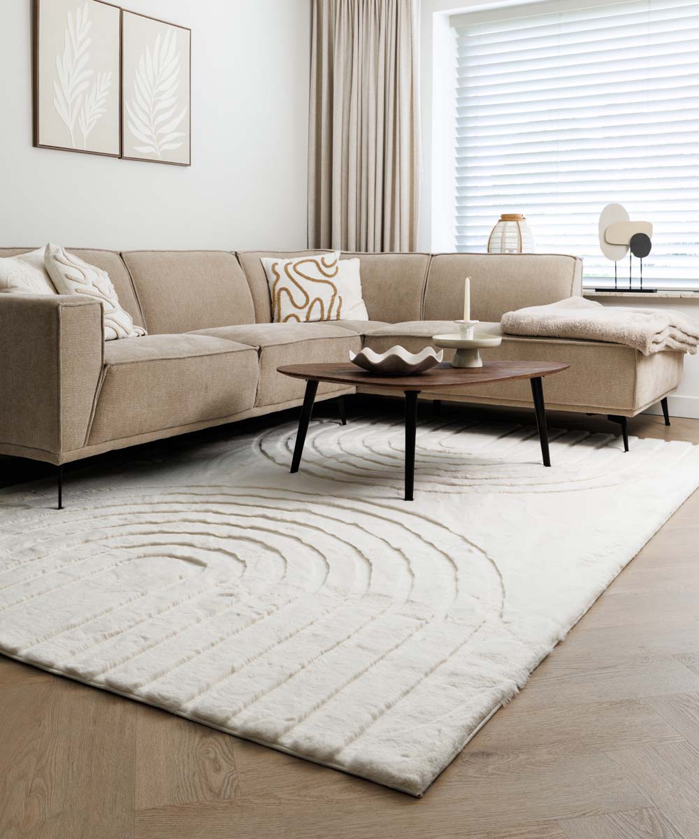 Flauschiger Teppich - Carvy Creme - sfeer Flauschiger Teppich - Carvy Creme - sfeer