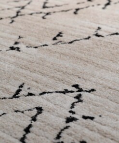 Berber Teppich Beni Ouarain Sufian - Creme/Schwarz - close up, thumbnail Berber Teppich Beni Ouarain Sufian - Creme/Schwarz - close up, thumbnail