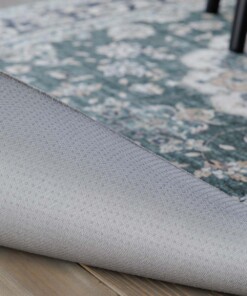 Outdoor Teppich Oval Vintage - Valenca Nova Dunkelgrün - close up, thumbnail