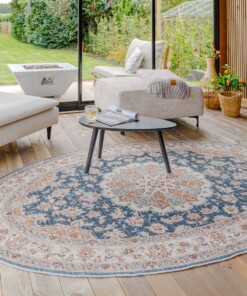 Outdoor Teppich Oval Vintage - Valenca Nova Gold/Blau - sfeer, thumbnail