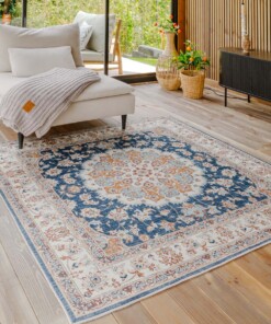 Outdoor Teppich Quadratisch Vintage - Valenca Nova Gold/Blau - sfeer, thumbnail